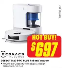 The Good Guys Ecovacs robotics deebot n20 pro plus robotic vacuum offer