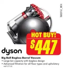 The Good Guys Dyson big ball bagless barrel vacuum offer