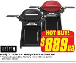 The Good Guys Weber family q 3100n+ lp - midnight black or flame red offer