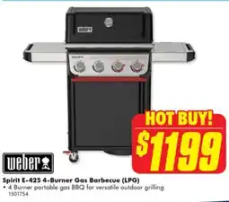 The Good Guys Weber spirit e-425 4-burner gas barbecue (lpg) offer