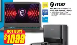The Good Guys Msi thin 15" 15 geforce rtx™ 3050 4gb gaming laptop offer