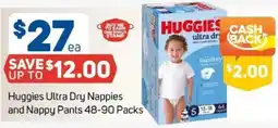 Foodland Huggies ultra dry nappies and nappy pants offer