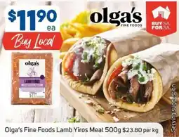 Foodland Olga's fine foods lamb yiros meat offer