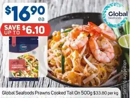 Foodland Global seafoods prawns cooked tail on offer