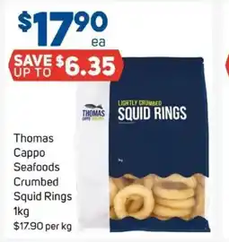 Foodland Thomas cappo seafoods crumbed squid rings offer
