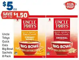 Foodland Uncle tobys quick oats big bowl sachets offer