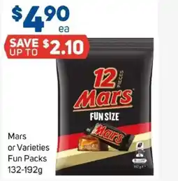 Foodland Mars or varieties fun packs offer
