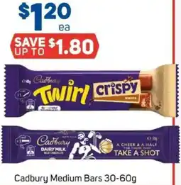 Foodland Cadbury Medium Bars offer