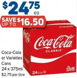 Foodland Coca-Cola or Varieties Cans offer