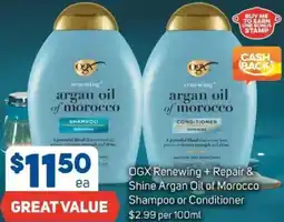 Foodland OGX Renewing + Repair & Shine Argan Oil of Morocco Shampoo or Conditioner offer
