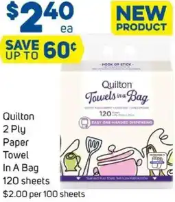 Foodland Quilton 2 Ply Paper Towel In A Bag offer