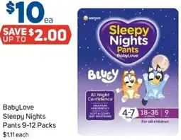 Foodland BabyLove Sleepy Nights Pants offer