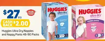 Foodland Huggies ultra dry nappies and nappy pants offer
