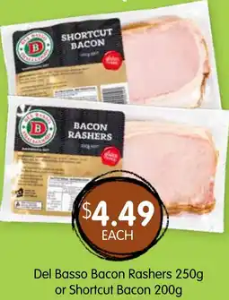 Spudshed Del Basso Bacon Rashers or Shortcut Bacon offer