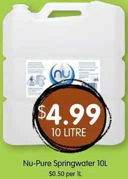 Spudshed Nu-Pure Springwater offer