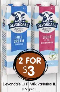 Spudshed Devondale UHT Milk offer