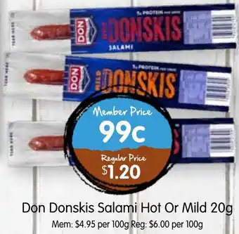 Spudshed Don Donskis Salami Hot Or Mild offer