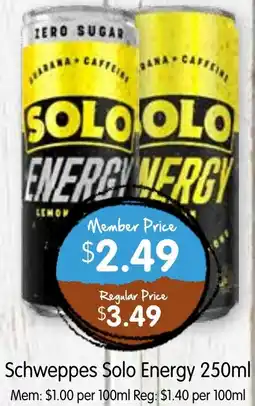 Spudshed Schweppes Solo Energy offer