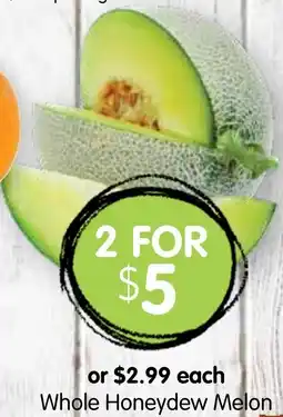 Spudshed Whole Honeydew Melon offer