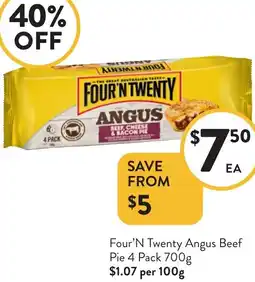 Foodworks Four'N Twenty Angus Beef Pie offer