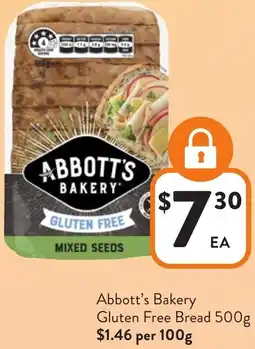 Foodworks Abbott's Bakery Gluten Free Bread offer