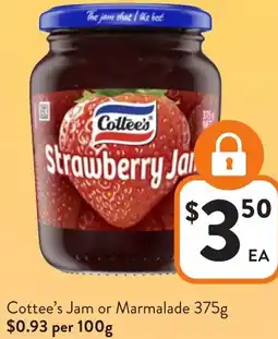Foodworks Cottee's Jam or Marmalade offer