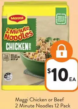 Foodworks Maggi Chicken or Beef 2 Minute Noodles offer