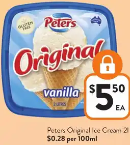 Foodworks Peters Original Ice Cream offer