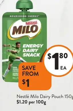 Foodworks Nestlé Milo Dairy Pouch offer