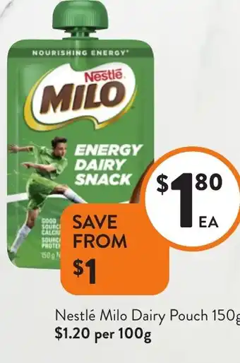 Foodworks Nestlé Milo Dairy Pouch offer