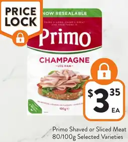 Foodworks Primo Shaved or Sliced Meat offer