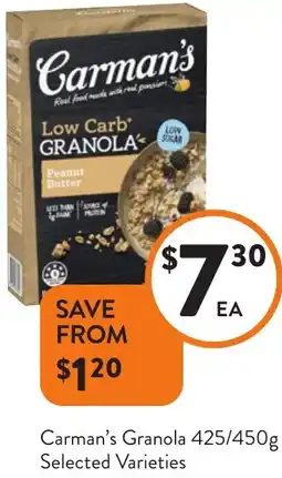 Foodworks Carman's Granola offer