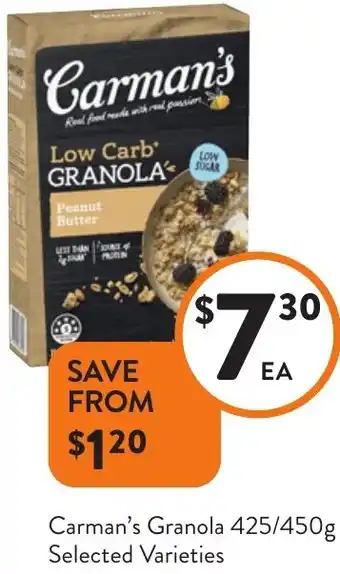 Foodworks Carman's Granola offer