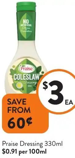 Foodworks Praise Dressing offer
