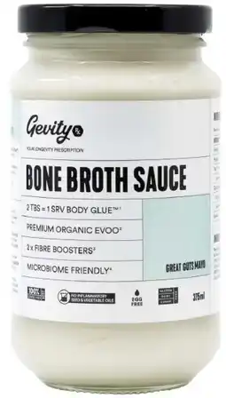 healthylife Gevity Rx Bone Broth Sauce Great Guts Mayo 375ml offer