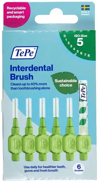 healthylife TEPE Interdental Brush 0.8mm Green 6 Pack offer