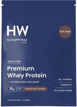 healthylife Happy Way Men's Whey Protein Powder Chocolate 900g offer