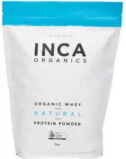 healthylife Inca Organics Organic Whey Protein Powder Natural 1kg offer