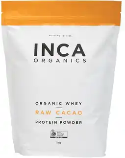 healthylife Inca Organics Organic Whey Raw Cacao Protein Powder 1kg offer