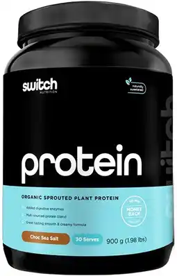 healthylife Switch Nutrition Organic Plant Protein Choc Sea Salt 900g offer