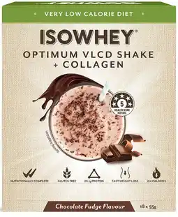 healthylife IsoWhey Optimum VLCD Shake Chocolate Fudge 18 x 55g offer