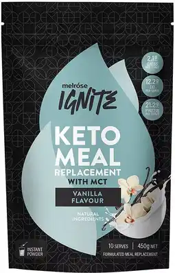healthylife Melrose Ignite Keto Mct Meal Replacement With Mct Vanilla 450g offer