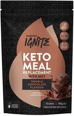 healthylife Melrose Ignite Keto Mct Meal Replacement With Mct Double Chocolate 450g offer