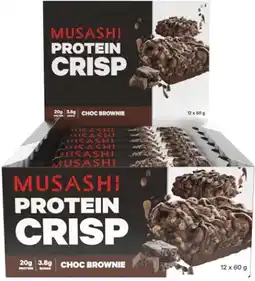 healthylife Musashi Protein Crisp Bar Choc Brownie 12 x 60g offer