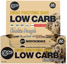 healthylife BSc Body Science High Protein Low Carb Bar Cookie Dough 12 x 60g offer