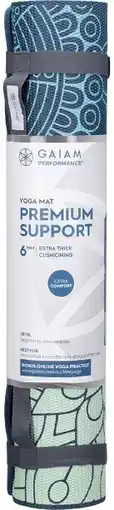 healthylife Gaiam Premium Support Yoga Mat 6mm Sea Glass 61cm x 173cm offer