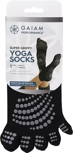 healthylife Gaiam Yoga Socks Super Grippy S/M offer