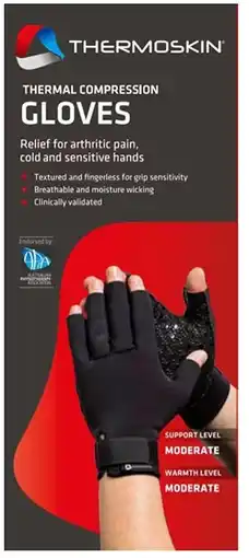healthylife Thermoskin Thermal Compression Gloves Black L 1 Pair offer