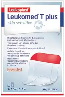 healthylife Leukoplast Leukomed T Plus Skin Sensitive Dressing 5cm x 7.2cm 5 Pack offer
