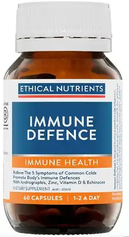 healthylife Ethical Nutrients Immune Defence 60 Capsules offer